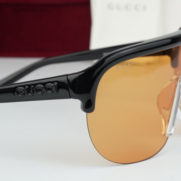 BRAND NEW Gucci GG1645S 005 Black Orange Unisex Mask Sunglasses GG 1645S - Picture 10 of 14